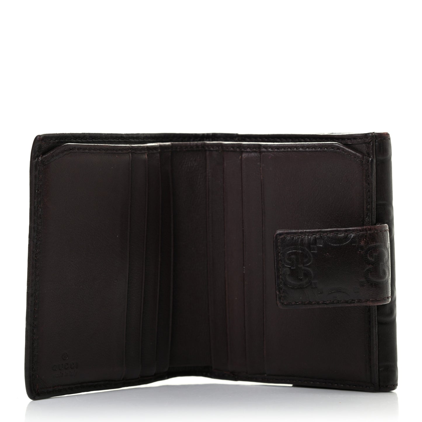 Guccissima Princy Compact French Flap Wallet Dark Brown