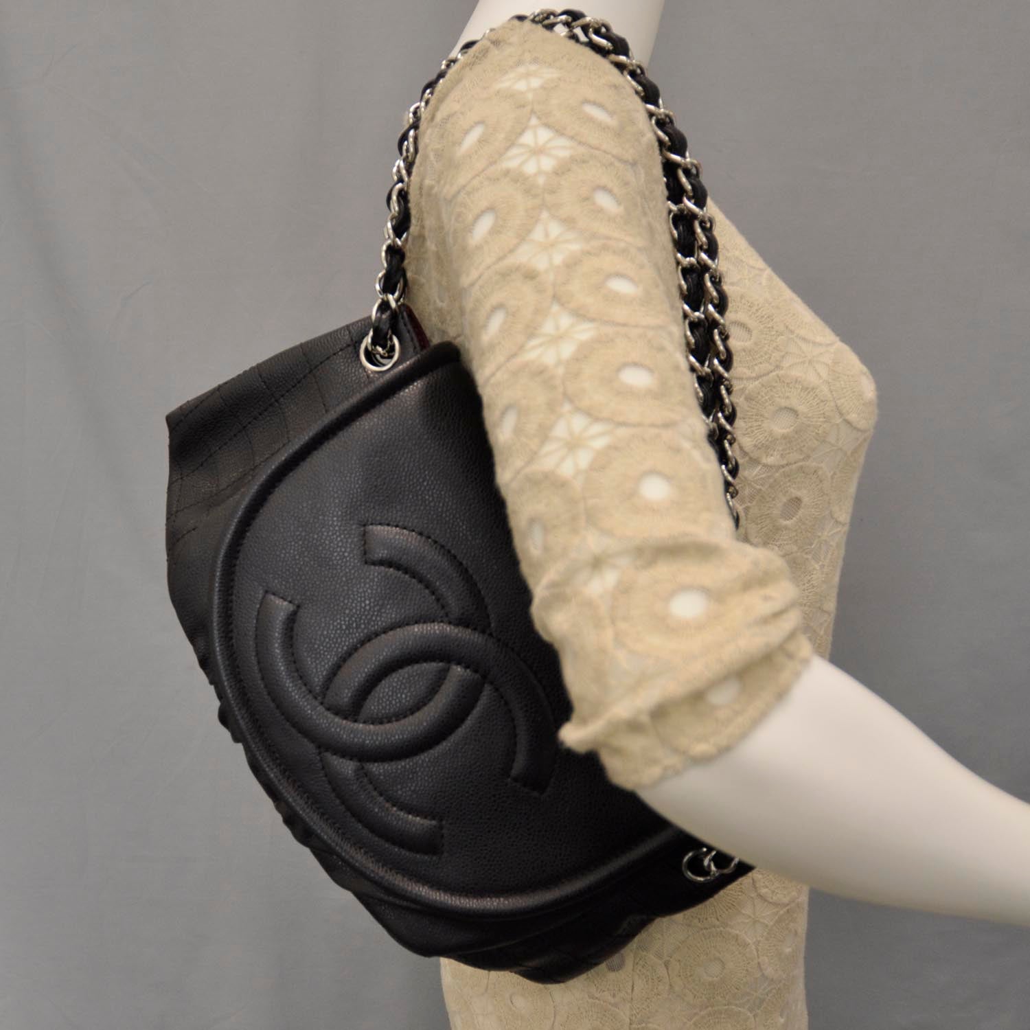Chanel Caviar Half Moon Large Flap Black 2 of 8