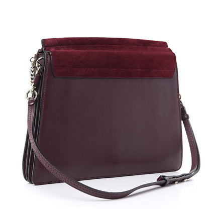 Chloe Suede Calfskin Medium Faye Shoulder Bag Dark Purple 3 of 12