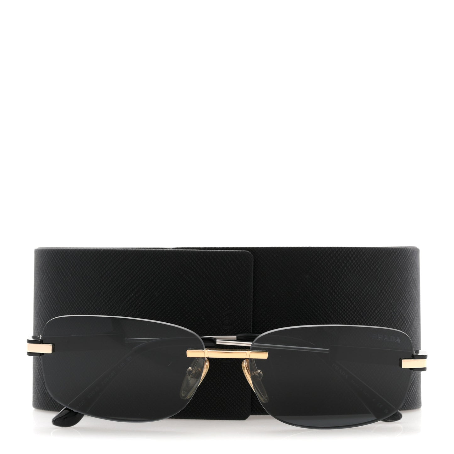 Rimless Oval Mens Sunglasses SPR 68Z Gold