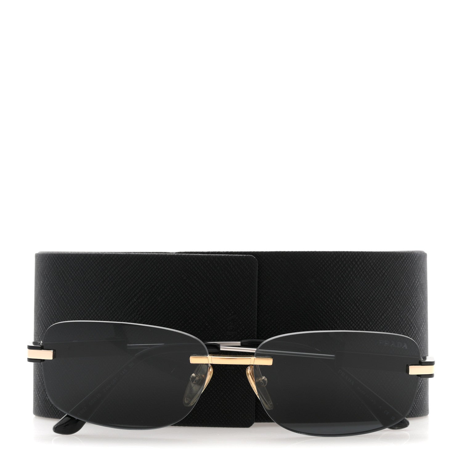 Prada Rimless Oval Mens Sunglasses SPR 68Z Gold 9 of 9