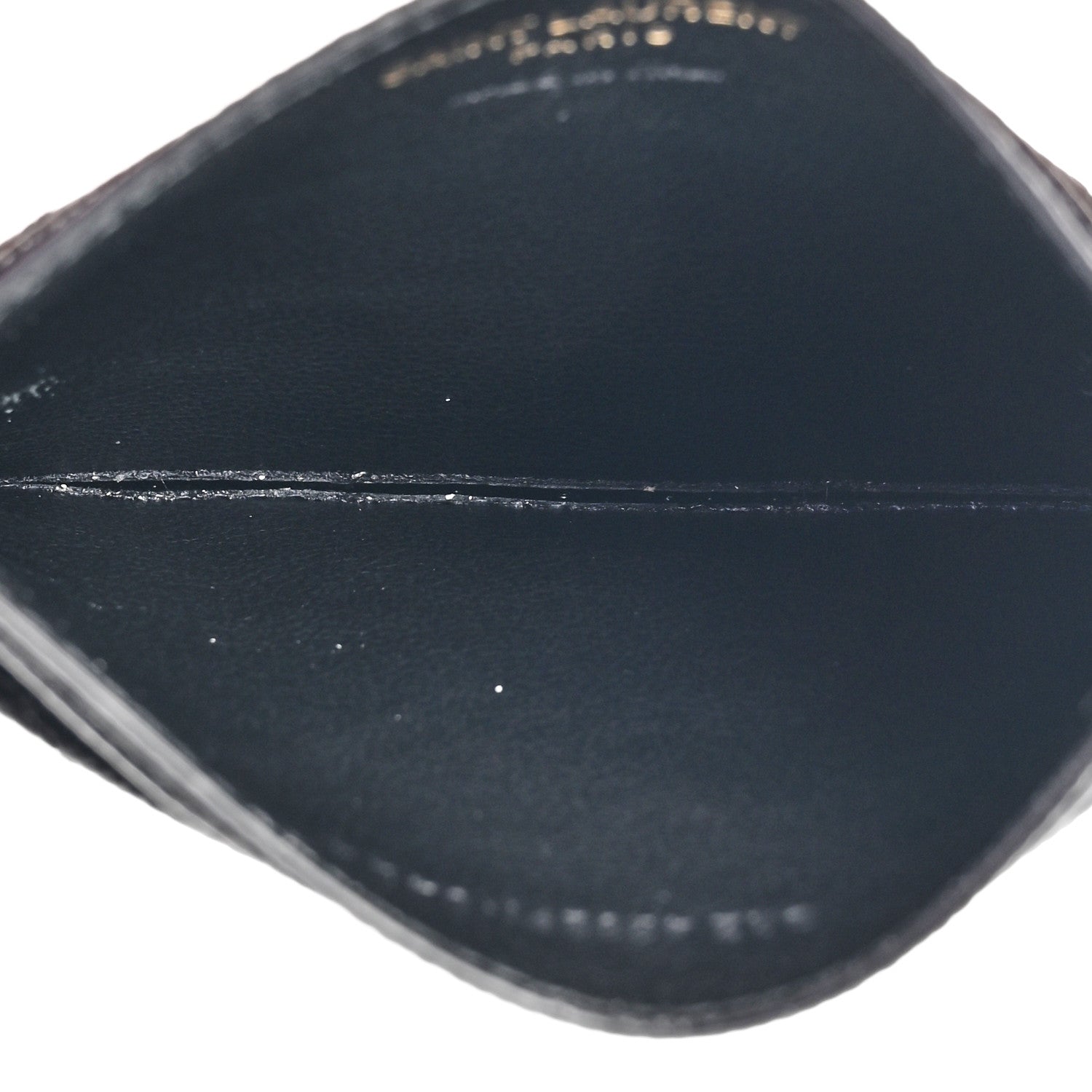 Saint Laurent Grain De Poudre Matelasse Chevron Monogram Credit Card Case Black 5 of 11