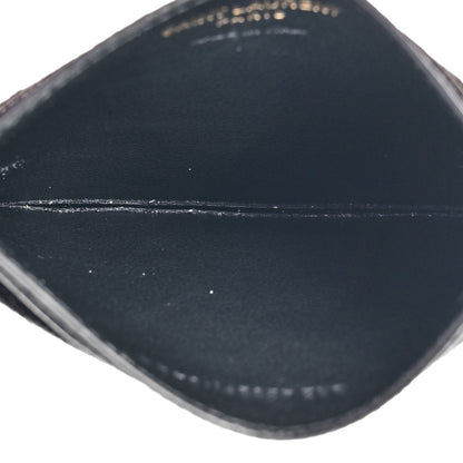 Saint Laurent Grain De Poudre Matelasse Chevron Monogram Credit Card Case Black 5 of 11