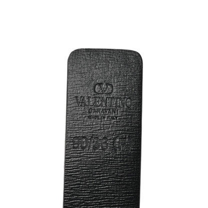 Valentino Garavani Glossy Calfskin VLogo Reversible Belt 90 36 Black Brown 7 of 7