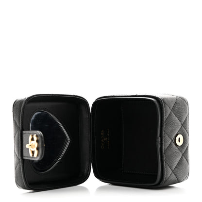Chanel Caviar Quilted Mini Vanity Wrist Case With Chain Black 5 of 7