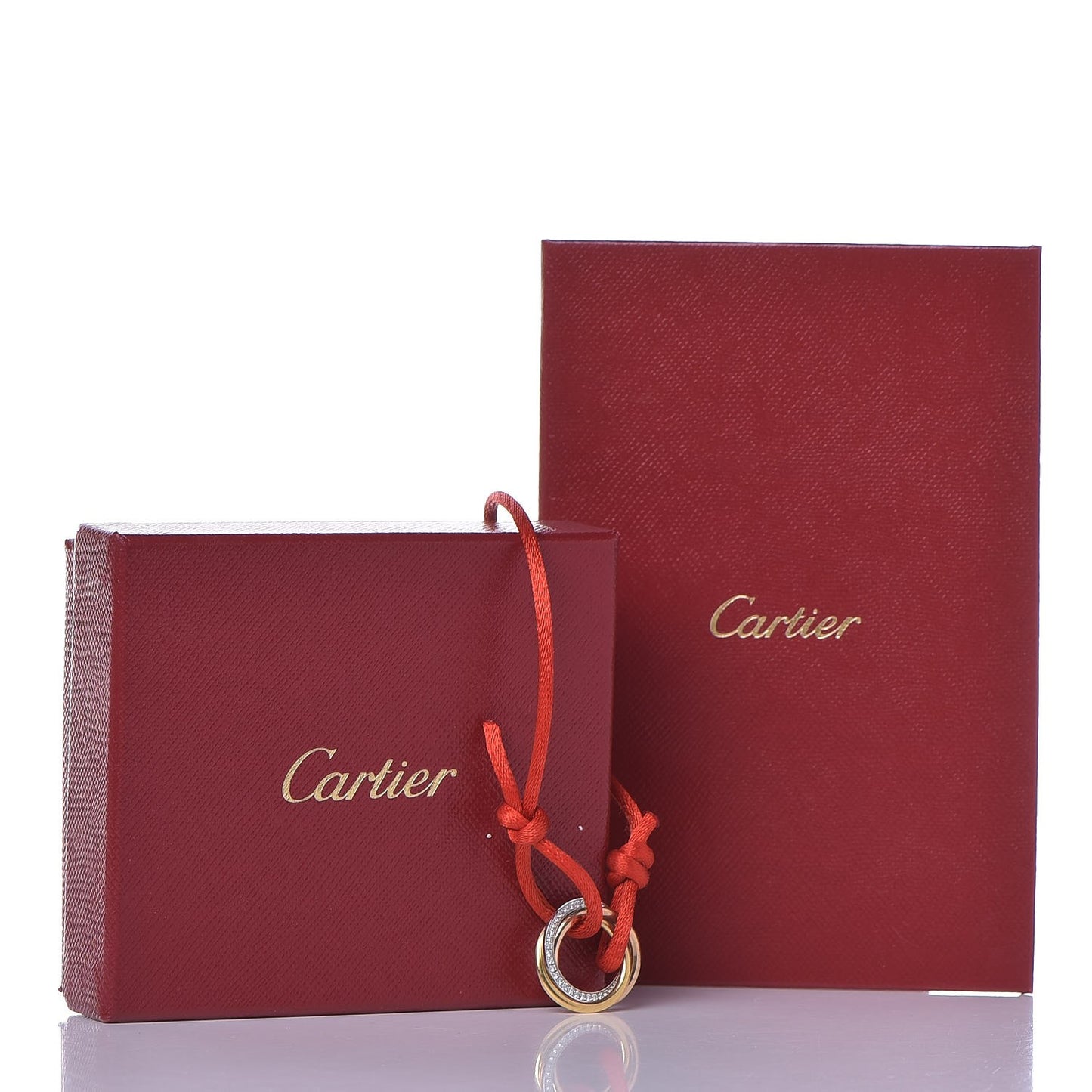 18K Pink Yellow White Gold Diamond Trinity Cord Bracelet Red