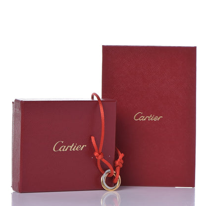 Cartier 18K Pink Yellow White Gold Diamond Trinity Cord Bracelet Red 6 of 6