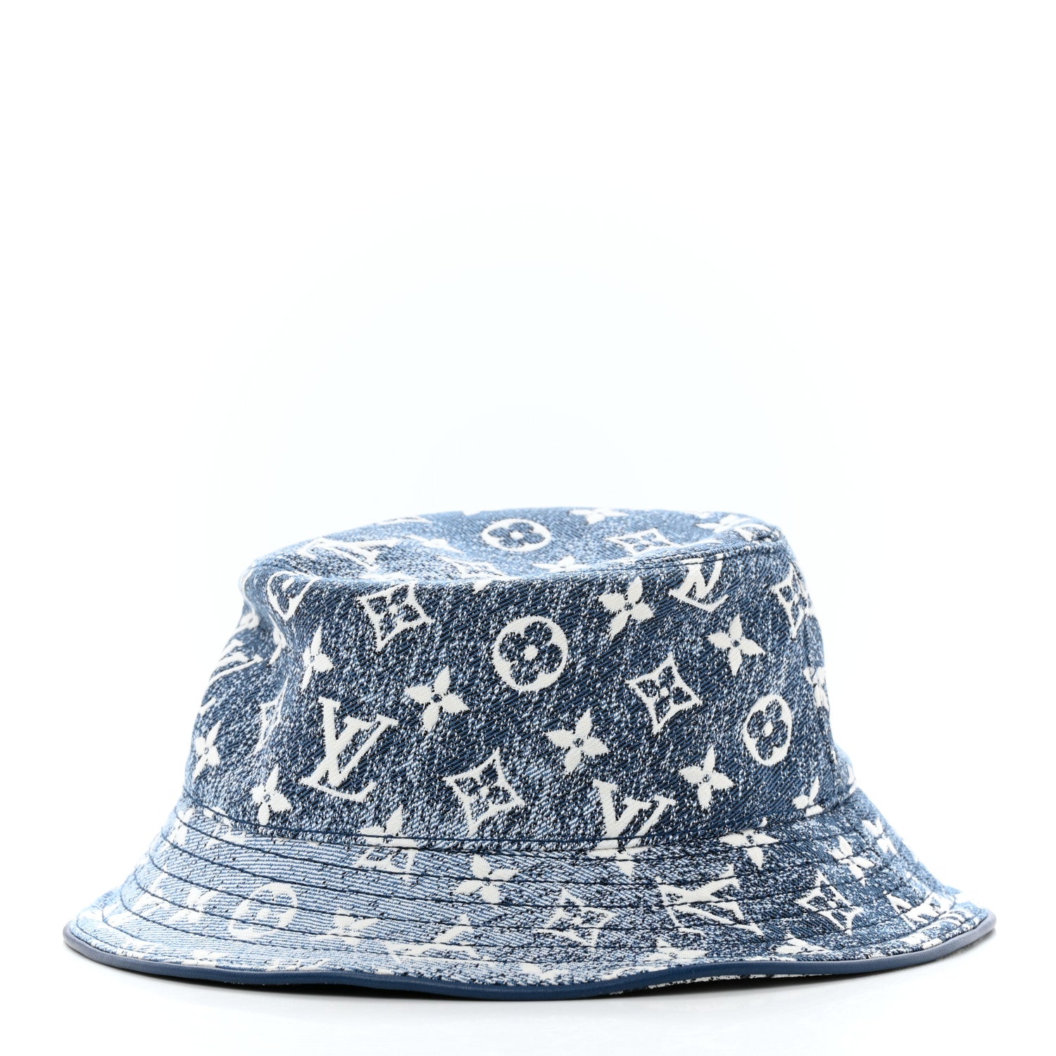 Louis Vuitton Monogram Denim Jacquard Bob Bucket Hat S Blue 4 of 8
