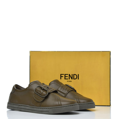Fendi Vitello FF Embossed Womens Slip On Sneakers 37 Wood 10 of 10