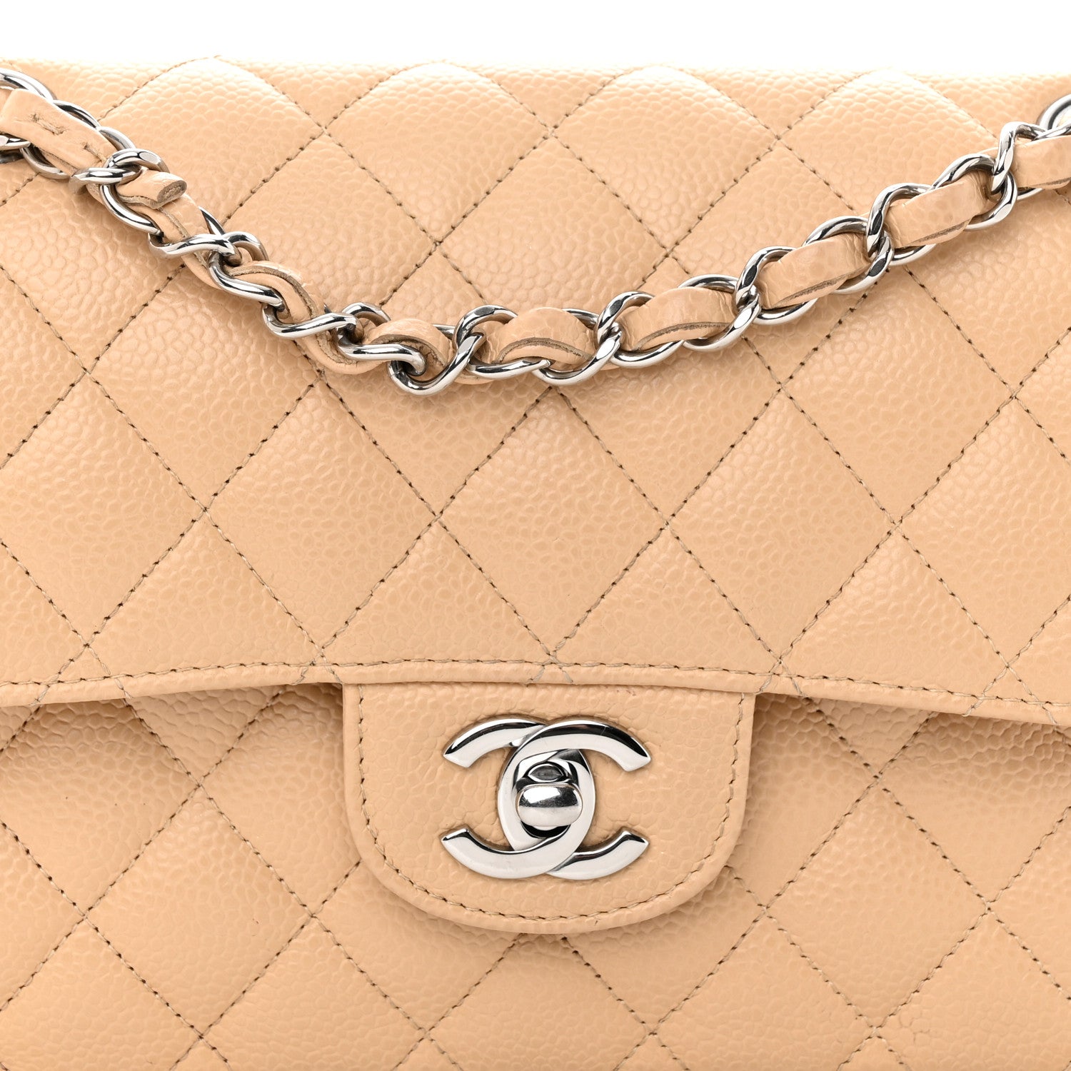 Chanel Caviar Quilted Small Double Flap Beige 8 of 14