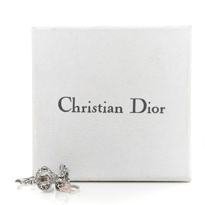 Christian Dior Metal Enamel Crystal Bow D Ring 52 6 Silver 5 of 5
