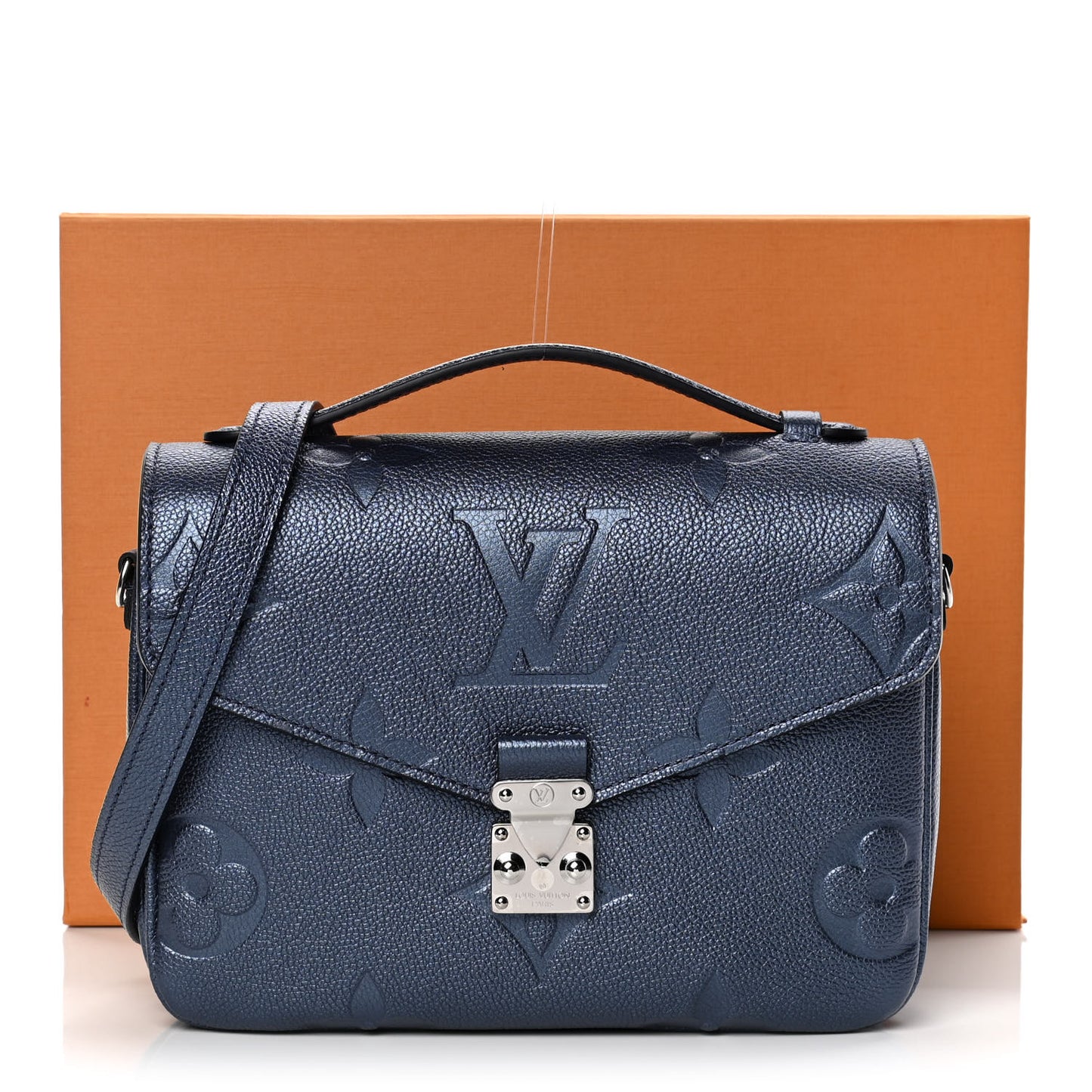 Metallic Empreinte Monogram Giant Pochette Metis Navy Nacre