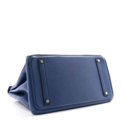 Hermes Taurillon Clemence Birkin 35 Bleu Brighton 4 of 13