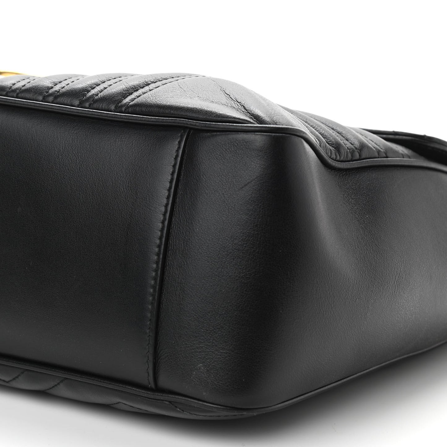 Calfskin Matelasse Large GG Marmont Shoulder Bag Black