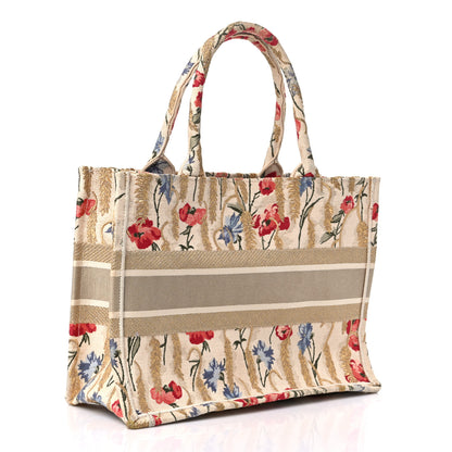 Christian Dior Canvas Embroidered Medium Hibiscus Book Tote Beige Multicolor 2 of 15