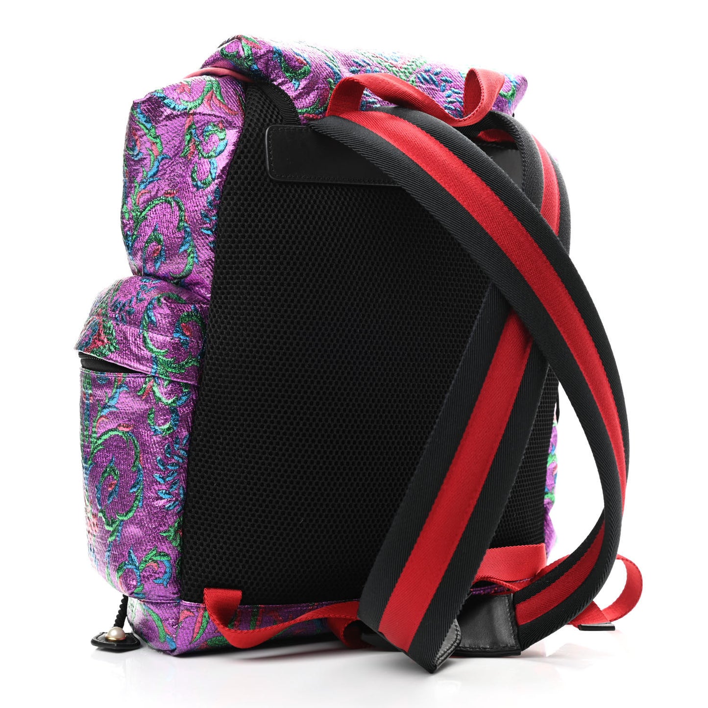 Brocade Web Small Double Buckle Backpack Multicolor