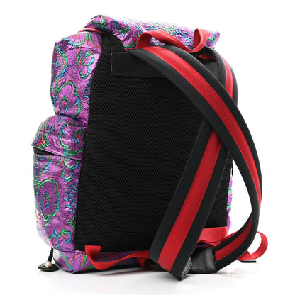 Gucci Brocade Web Small Double Buckle Backpack Multicolor 3 of 10