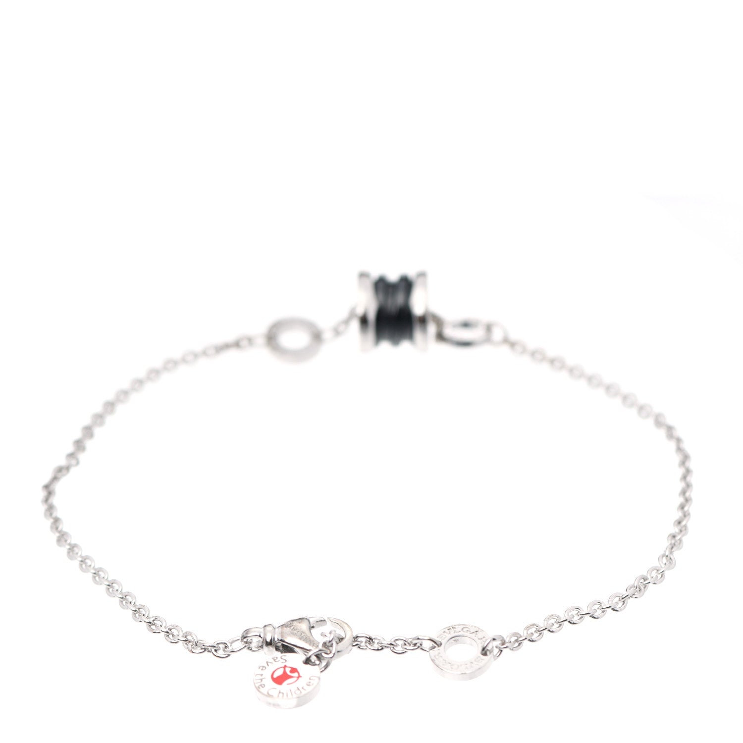 Bulgari Sterling Silver Black Ceramic Save the Children Bracelet 2 of 5