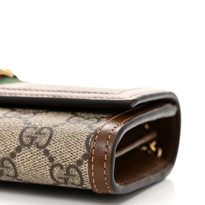 Gucci GG Supreme Monogram Azalea Calfskin Web Jackie 1961 Chain Wallet Beige Ebony Brown Sugar 10 of 10