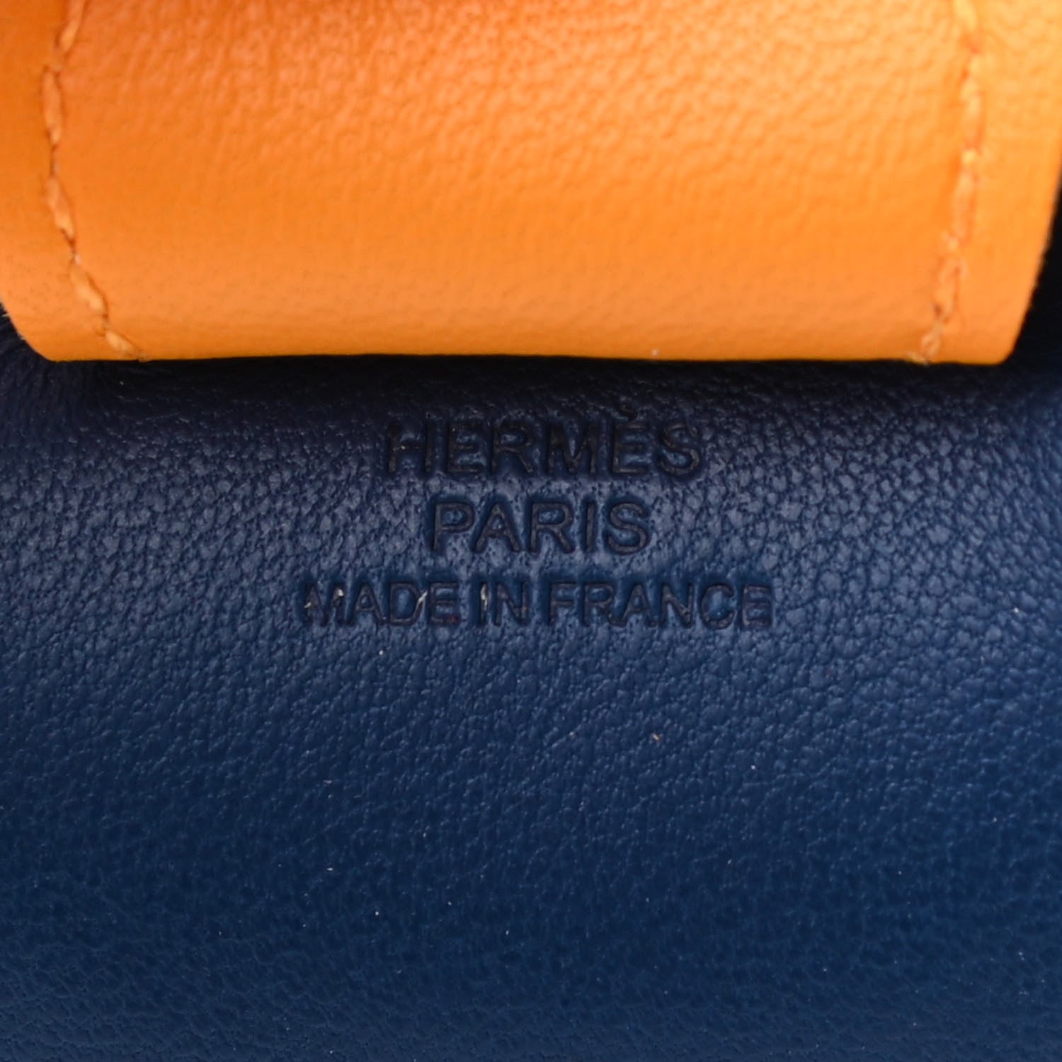 Hermes Milo Lambskin Grigri Rodeo Horse Bag Charm GM Bleu de Malte Cornaline Jaune D'Or 3 of 3