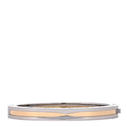 Bulgari 18K Yellow Gold Stainless Steel B.Zero1 Bangle Bracelet 7 of 9