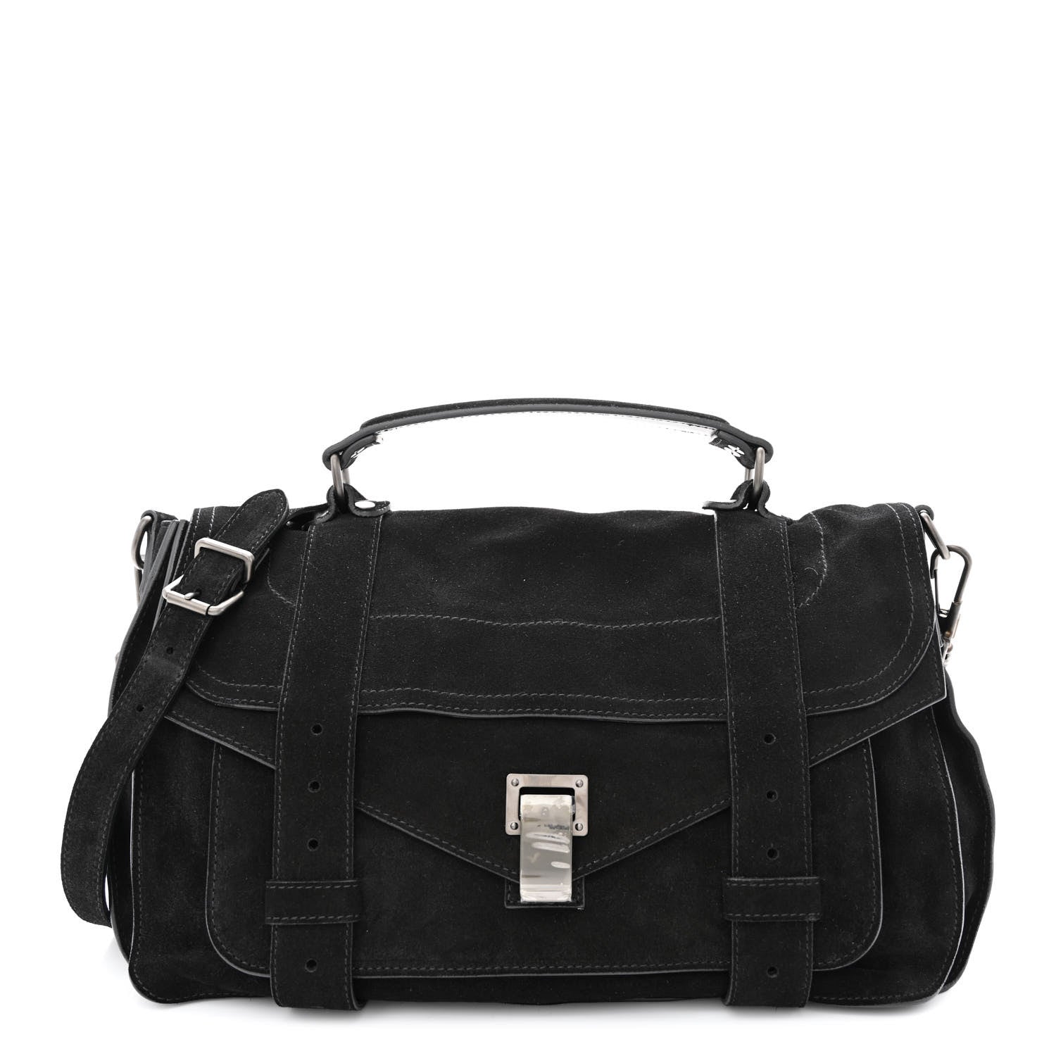 Proenza Schouler Suede Medium PS1 Satchel Black 1 of 10