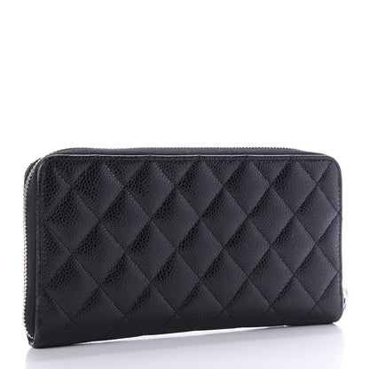 Chanel Caviar Quilted Large Gusset Zip Around Wallet Black 3 of 11
