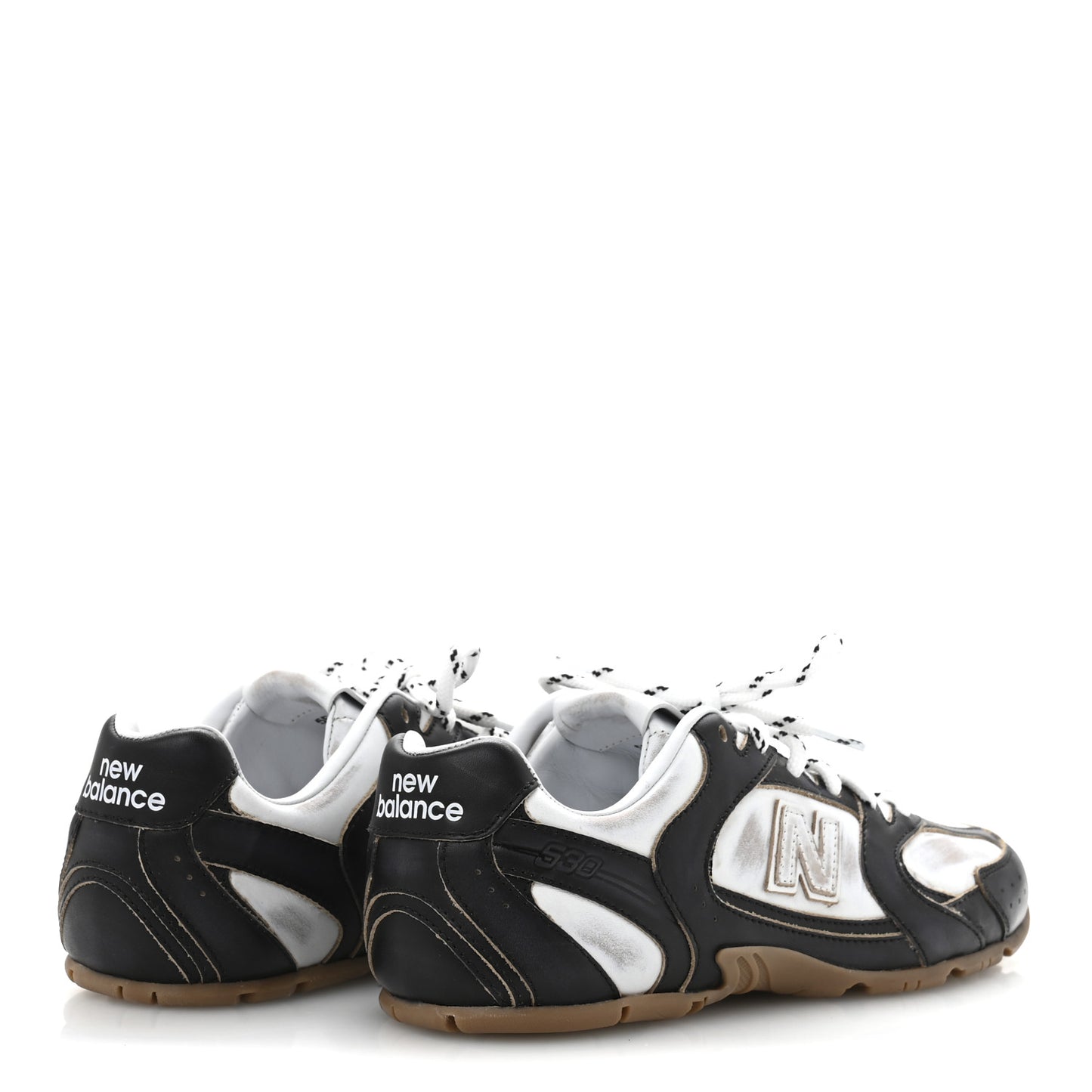 X NEW BALANCE Vitello Deco Bicolor 530 SL Sneakers 37.5 Black White