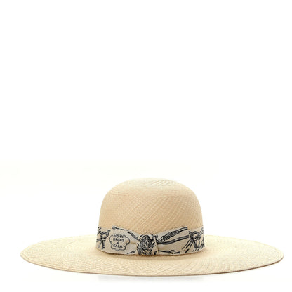 Hermes Straw Brides De Gala Panama Hat 57 Naturel Ecru Black 4 of 9