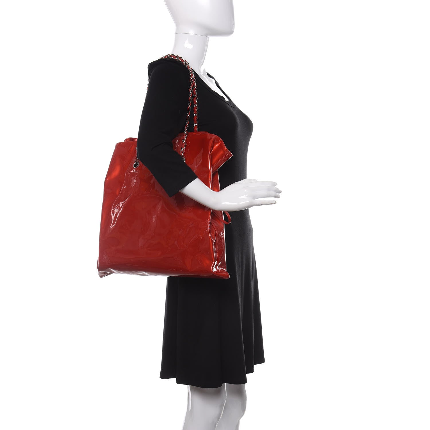 Chanel Patent Crystal Strass Bonbons Tote Red 2 of 9