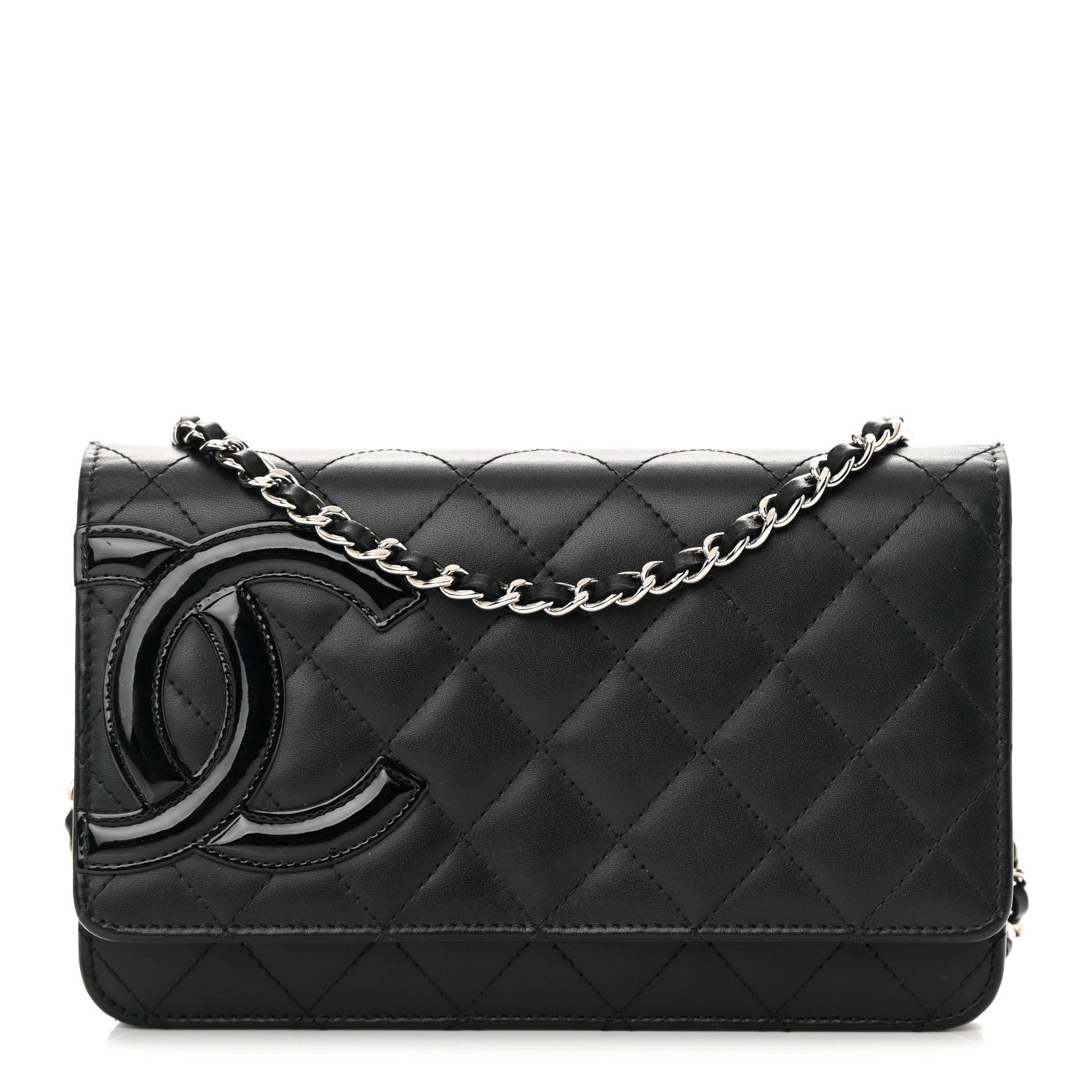 Chanel Calfskin Quilted Cambon Wallet On Chain WOC Black 1 of 17