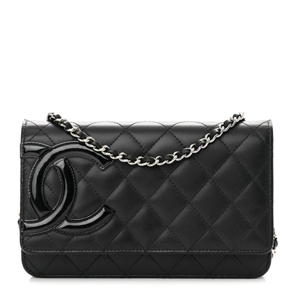 Chanel Calfskin Quilted Cambon Wallet On Chain WOC Black 1 of 17