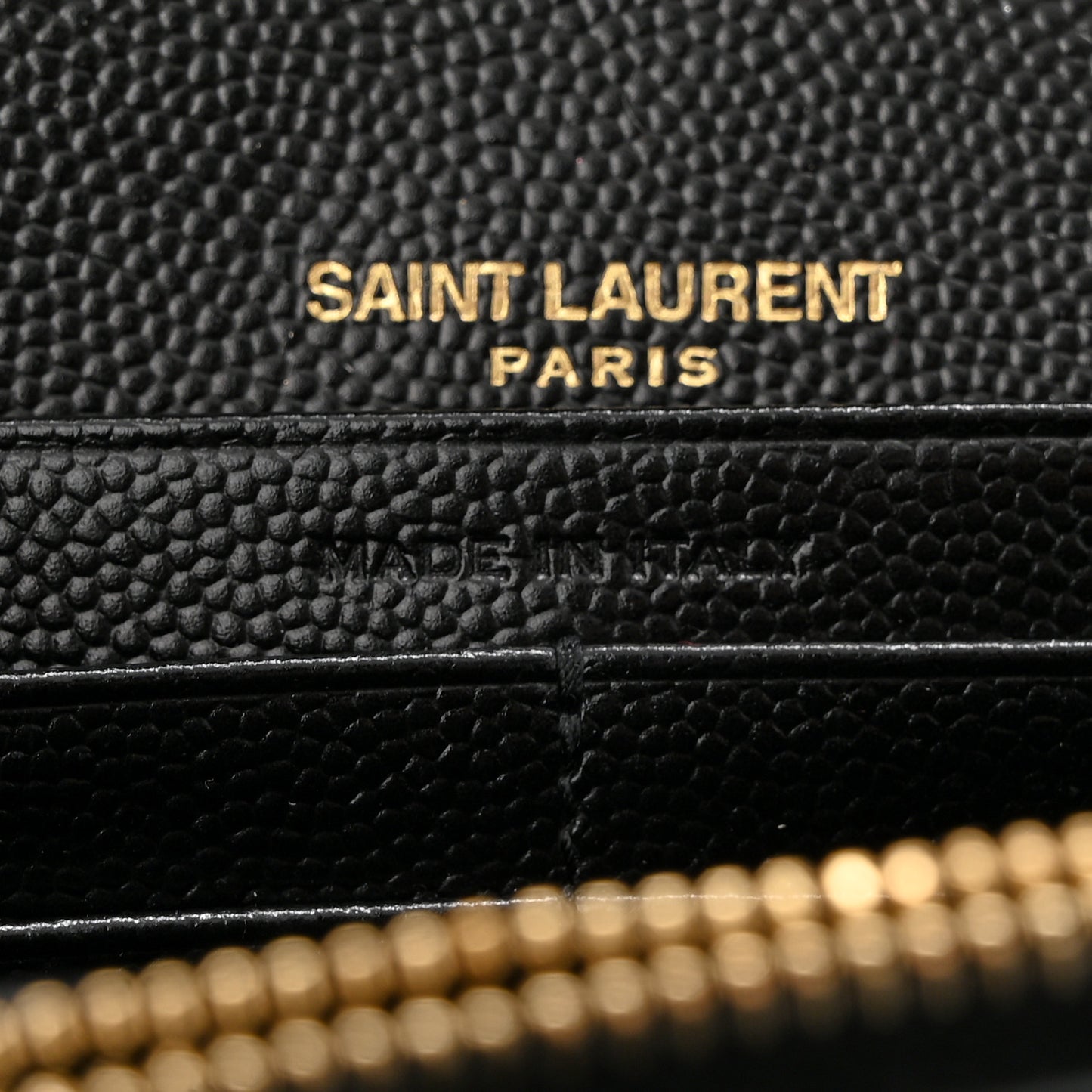 Grain De Poudre Matelasse Chevron Monogram Chain Wallet Black
