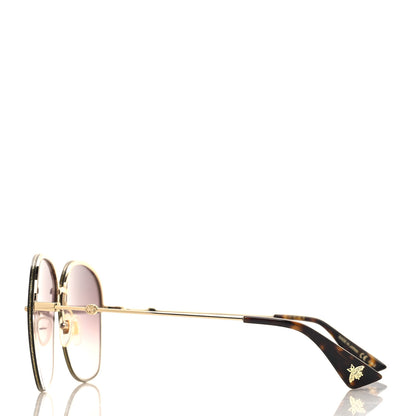 Gucci Square Frame Sunglasses GG0228S Gold 3 of 8