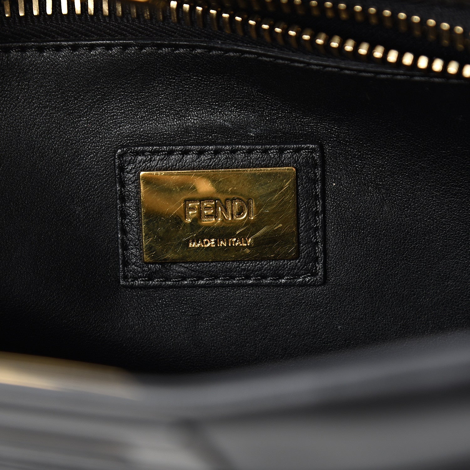 Fendi Vitello Seta Shiny Nappa Medium Peekaboo Iconic Satchel Black 6 of 14