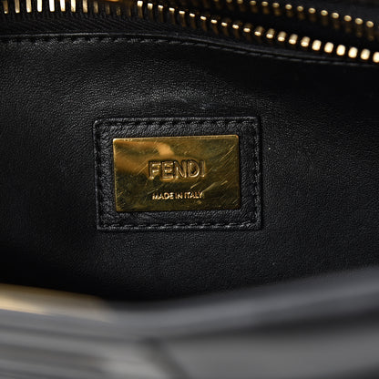 Fendi Vitello Seta Shiny Nappa Medium Peekaboo Iconic Satchel Black 6 of 14