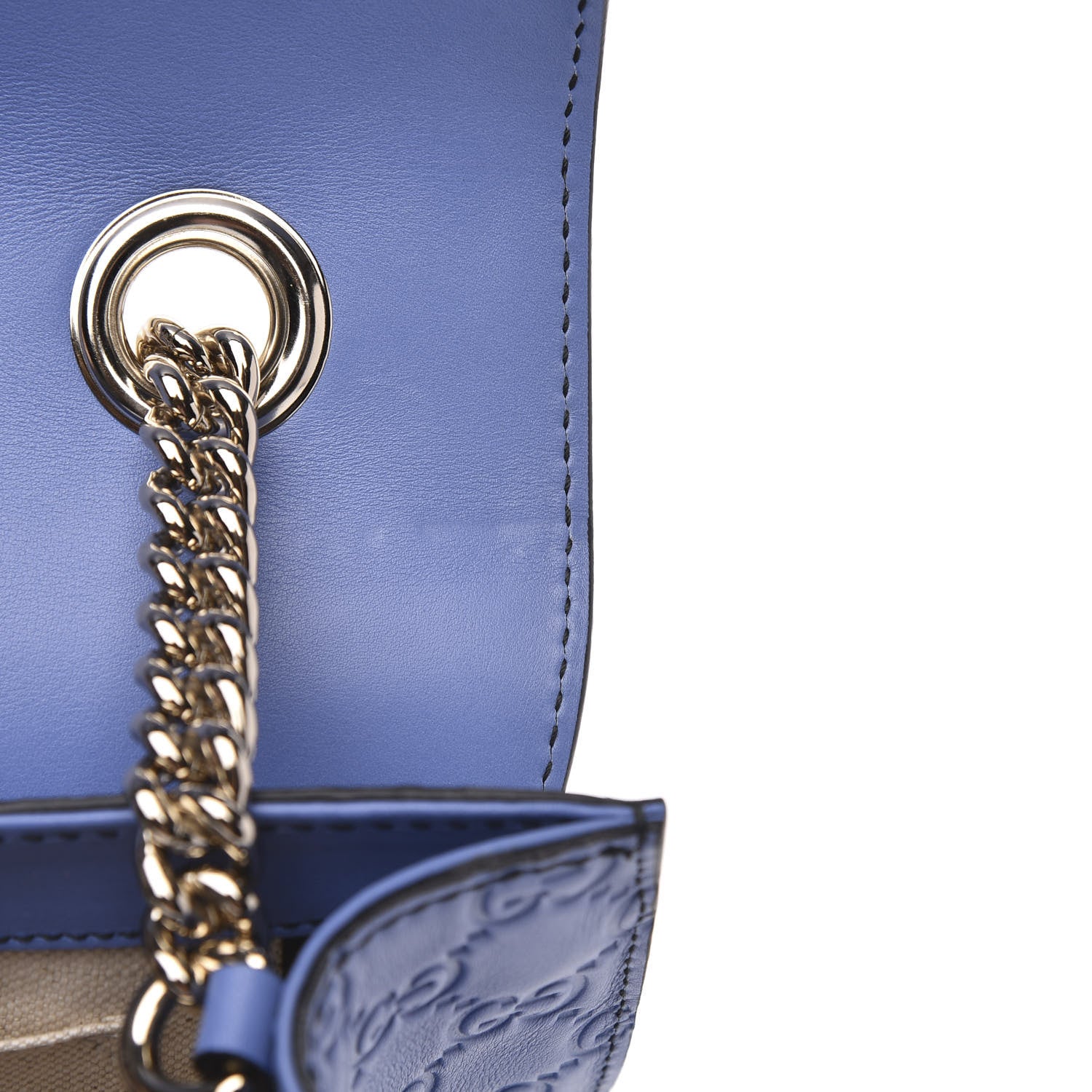 Gucci Soft Guccissima Medium Emily Chain Shoulder Bag Mineral Blue 11 of 11