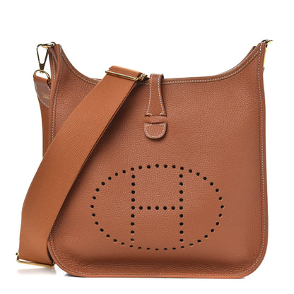 Hermes Taurillon Clemence Evelyne III PM Gold 1 of 10