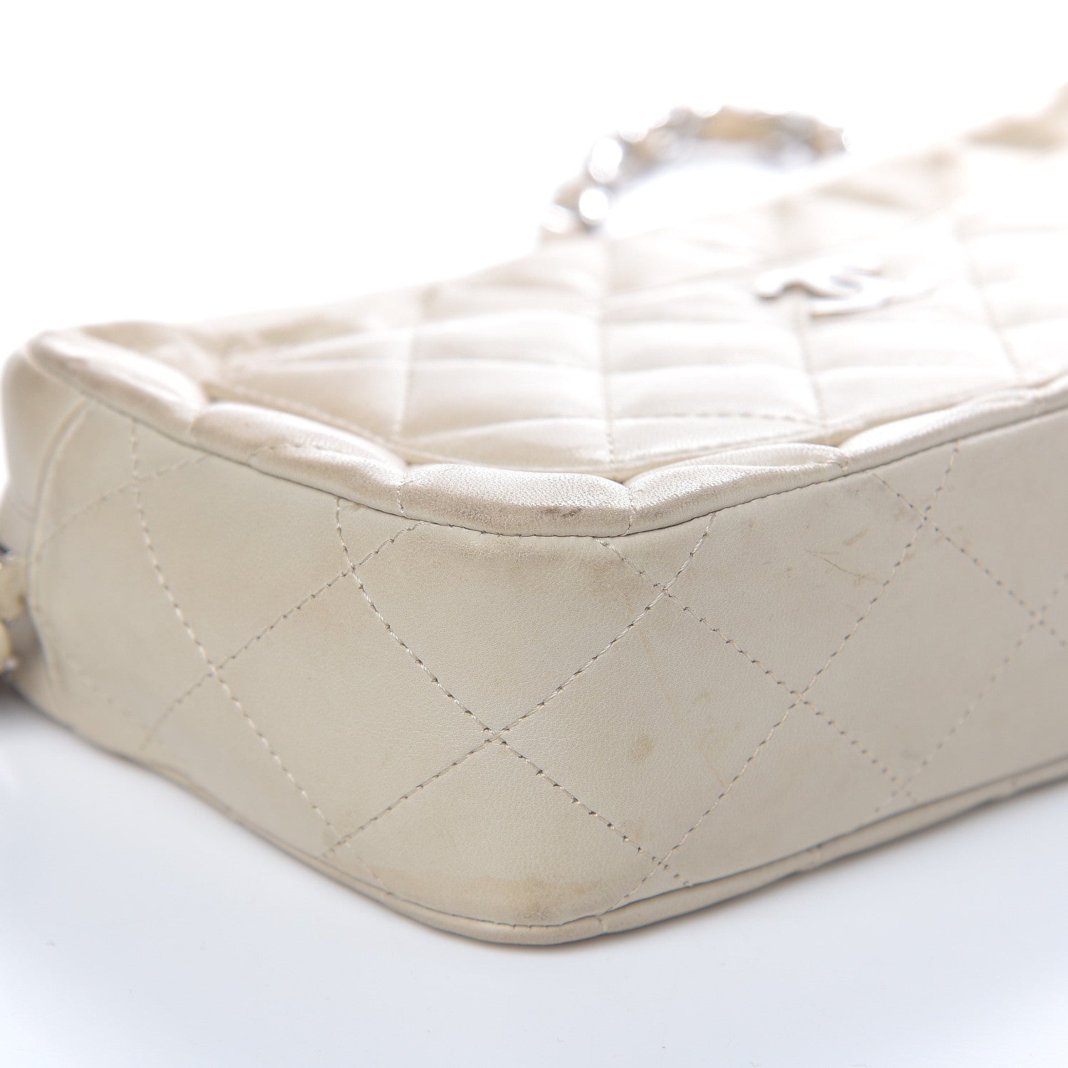Chanel Lambskin Quilted Timeless Camera Case White 8 of 19