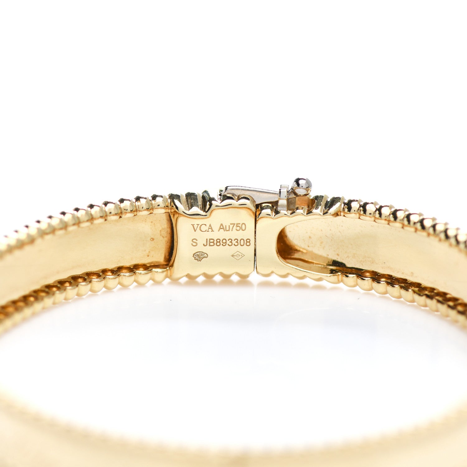 Van Cleef & Arpels 18K Yellow Gold Perlee Signature Bangle Bracelet S 3 of 4
