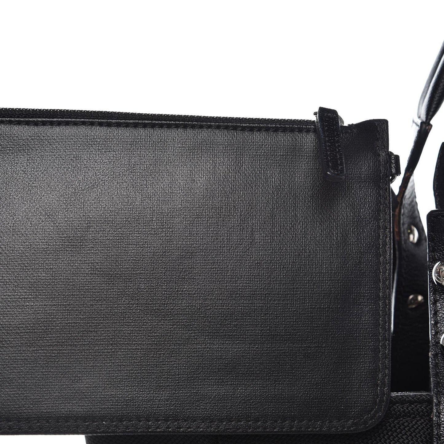 Coated Canvas Large Paris Biarritz Tote Black