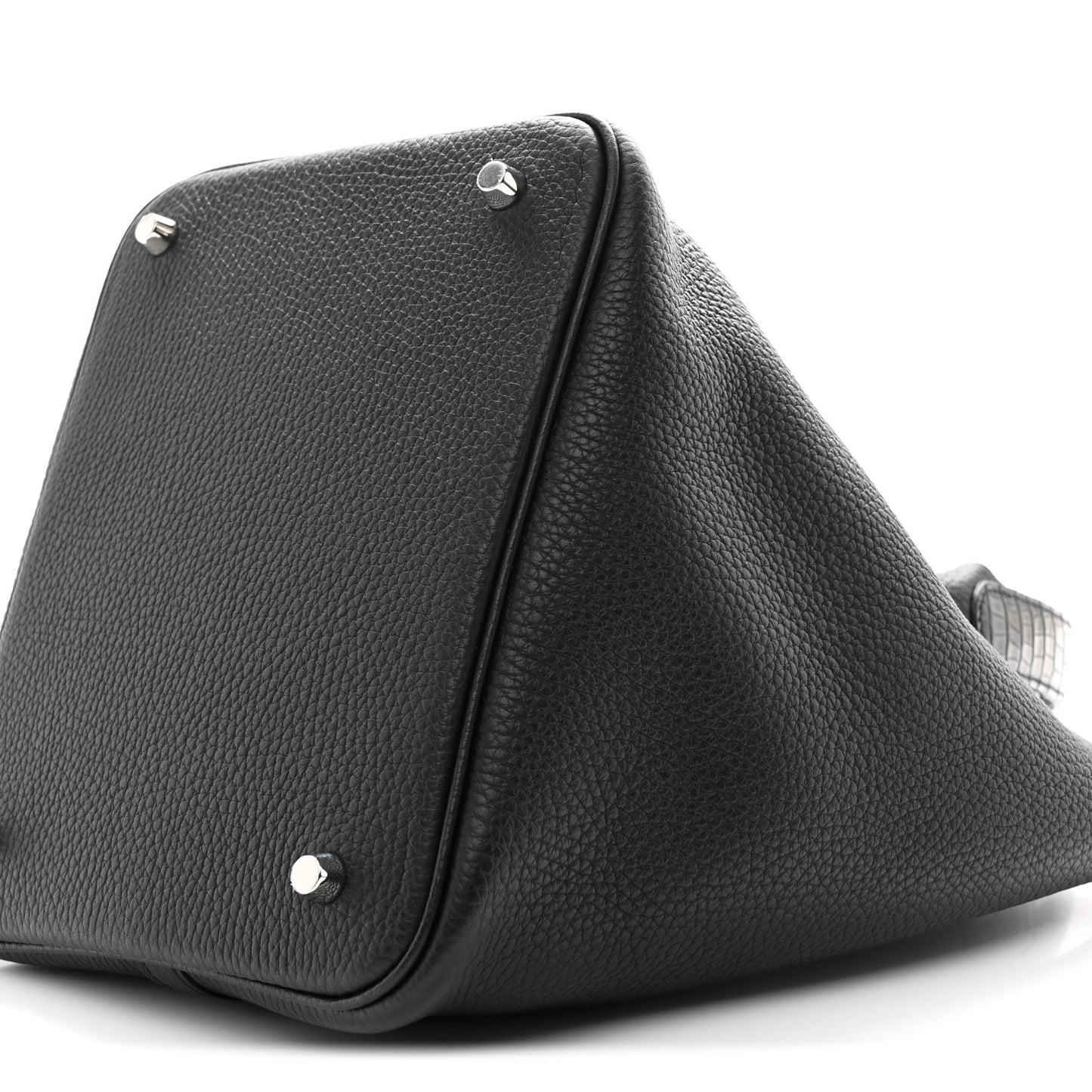 Taurillon Clemence Matte Alligator Picotin Lock Touch 22 MM Black