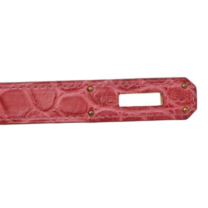 Hermes Matte Alligator Kelly Retourne 35 Rose De Bois 7 of 17