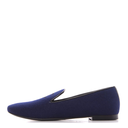 Chanel Fabric Lambskin Womens CC Mocassin Loafers 39.5 Navy Black 2 of 14
