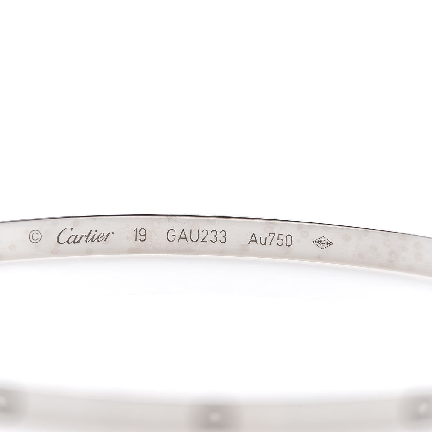 18K White Gold Small LOVE Bracelet 19