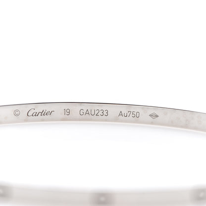 Cartier 18K White Gold Small LOVE Bracelet 19 4 of 6