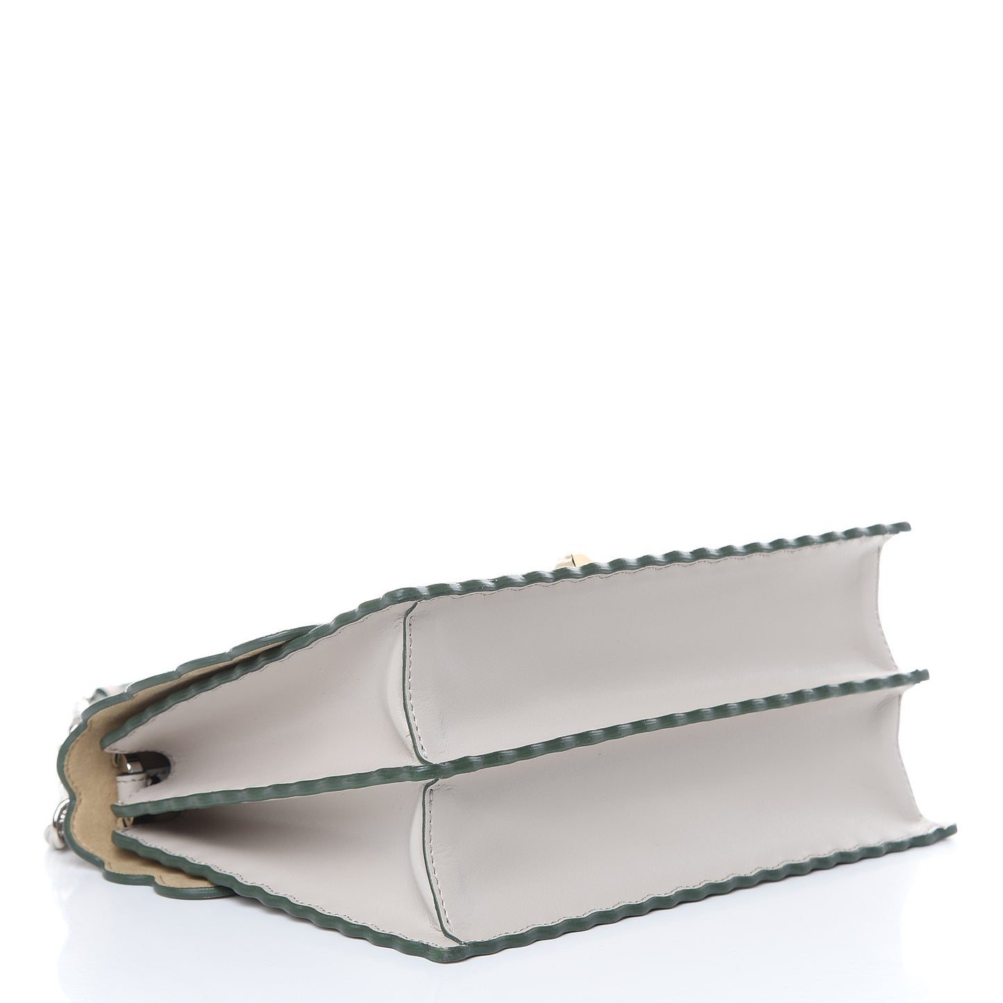 Vitello Liberty Scalloped Studded Kan I Shoulder Bag Grigio Polvere