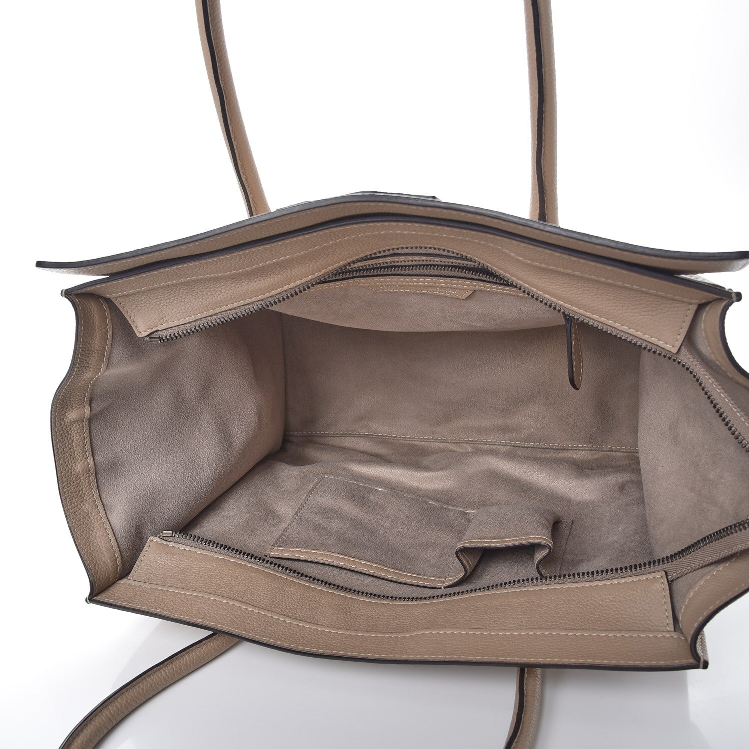Celine Drummed Calfskin Shoulder Luggage Dune 5 of 8