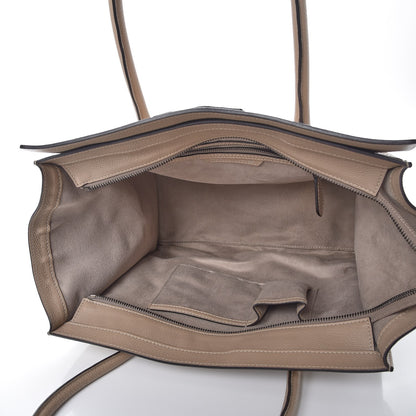 Celine Drummed Calfskin Shoulder Luggage Dune 5 of 8