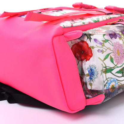 Gucci PVC Floral Double Buckle Backpack Fuchsia 6 of 9